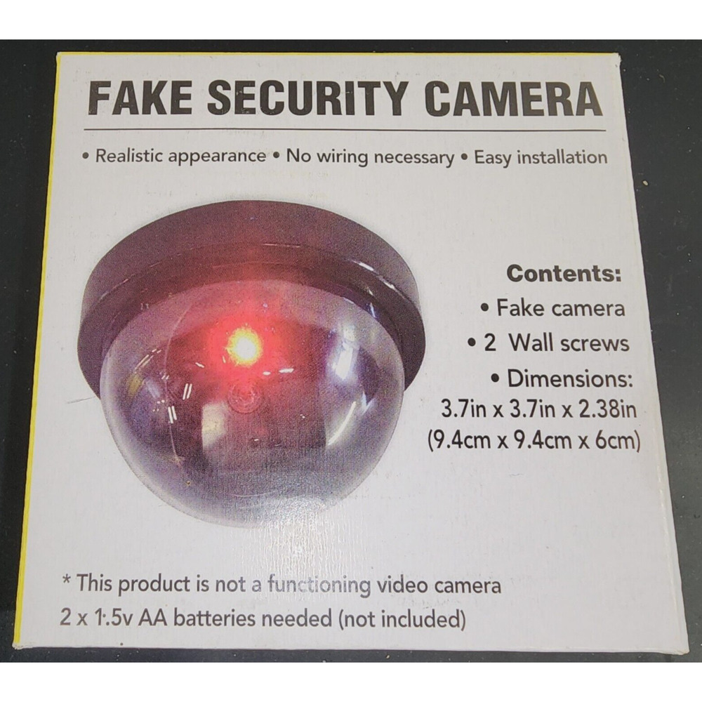 Set of 4 - Fake Dummy Security Dome Camera Flashing Red LED Light Craft Santa